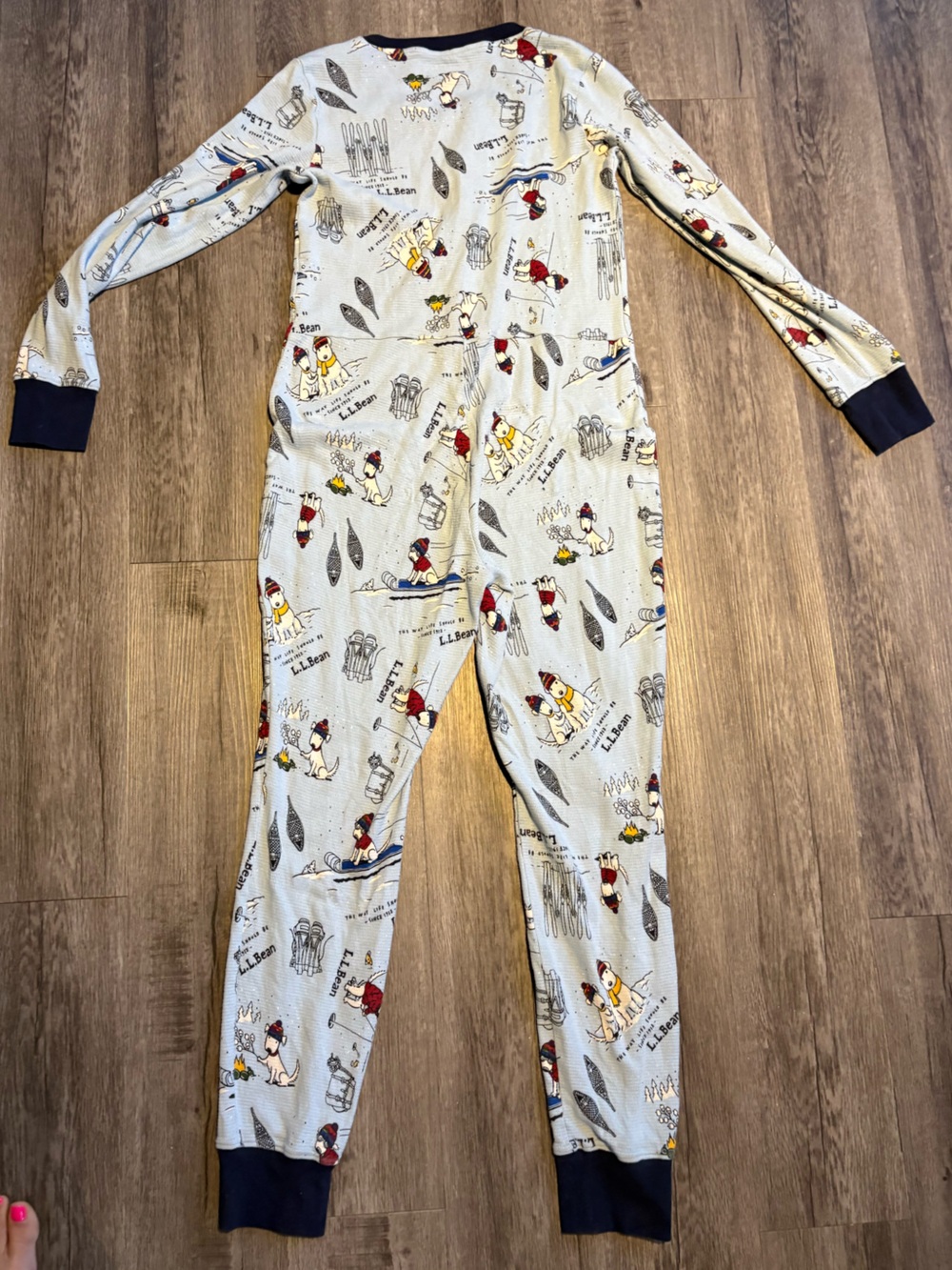 Women’s LL Bean One Piece Waffle Winter Onesie Pajamas S